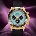 Rolex Daytona Tiffany 18k Yellow Gold Oysterflex 126518LN Turquoise Dial