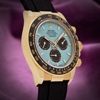 Rolex Daytona Tiffany 18k Yellow Gold Oysterflex 126518LN Turquoise Dial