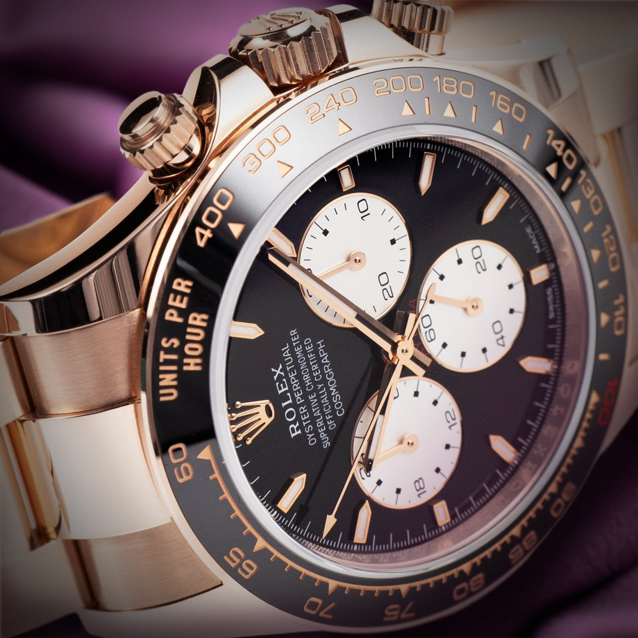 Rolex Daytona Le Mans 18k Rose Gold Oyster 126525LN Black Dial