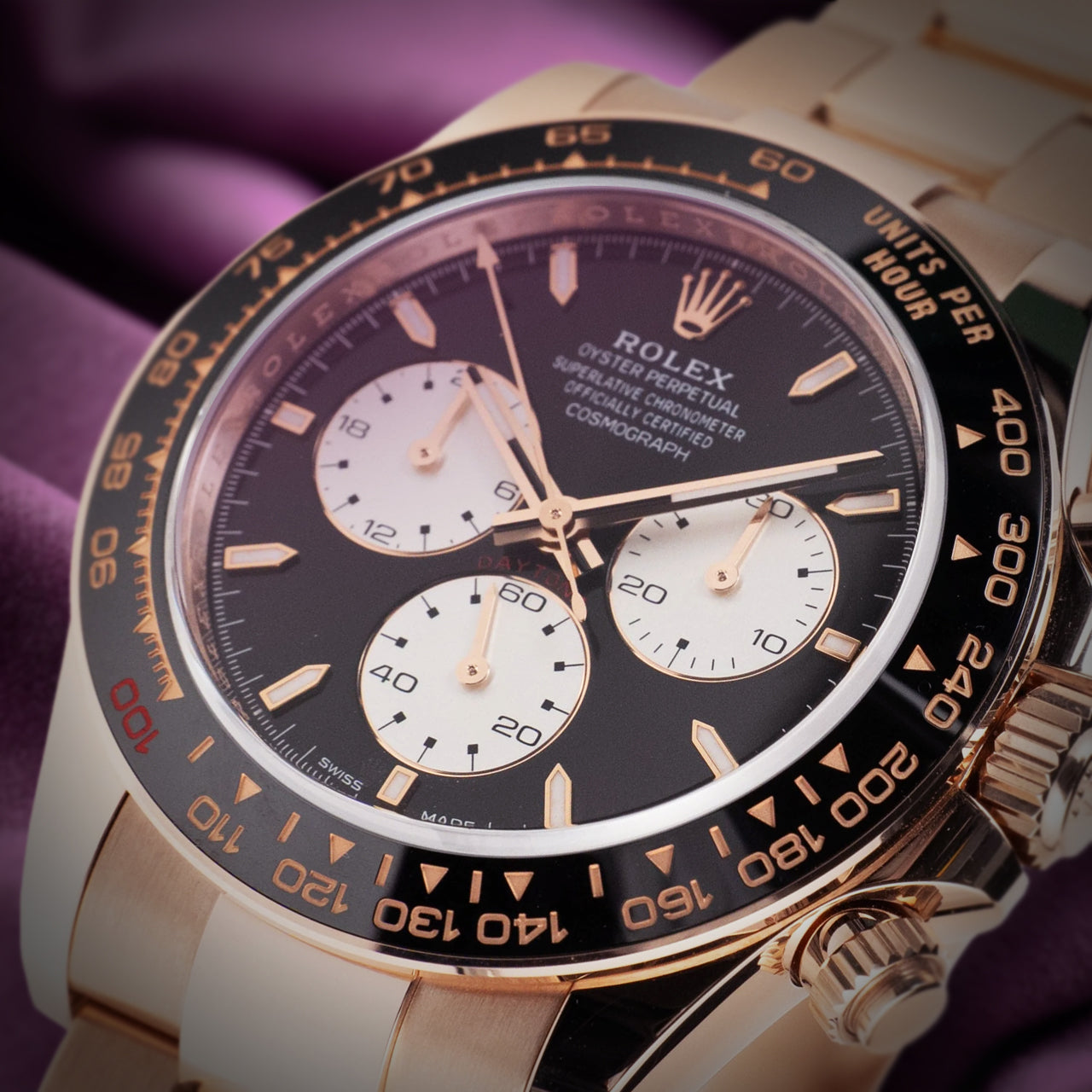 Rolex Daytona Le Mans 18k Rose Gold Oyster 126525LN Black Dial