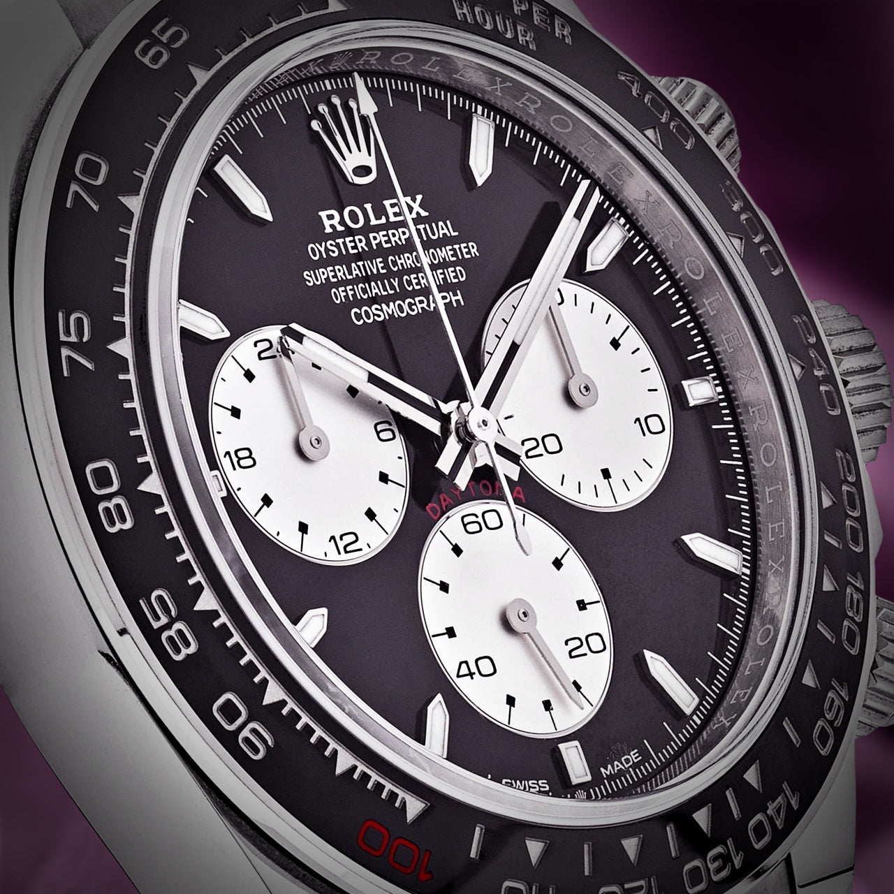 Rolex Daytona Le Mans 18k White Gold Oyster 126529LN Black Dial