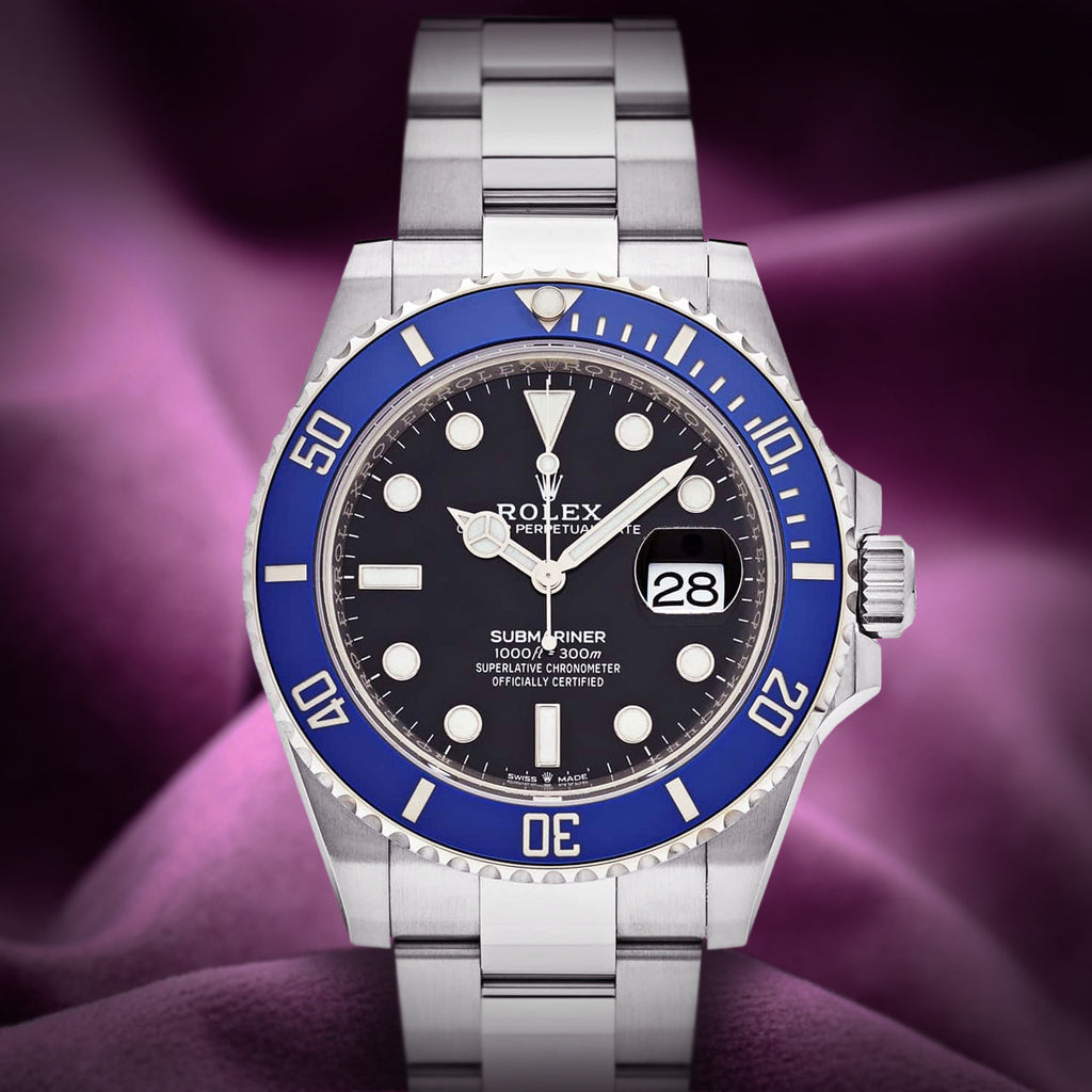Rolex Submariner Cookie Monster 18k White Gold Oyster 126619LB Black and Blue