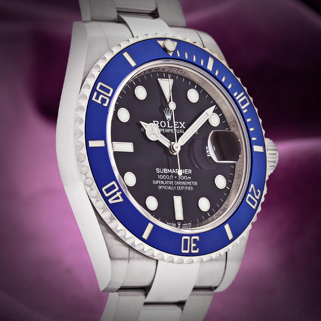 Rolex Submariner Cookie Monster 18k White Gold Oyster 126619LB Black and Blue
