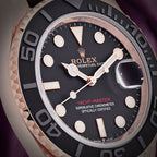 Rolex Yacht-Master 40 18k Everose Gold Oysterflex 126655 Black Dial