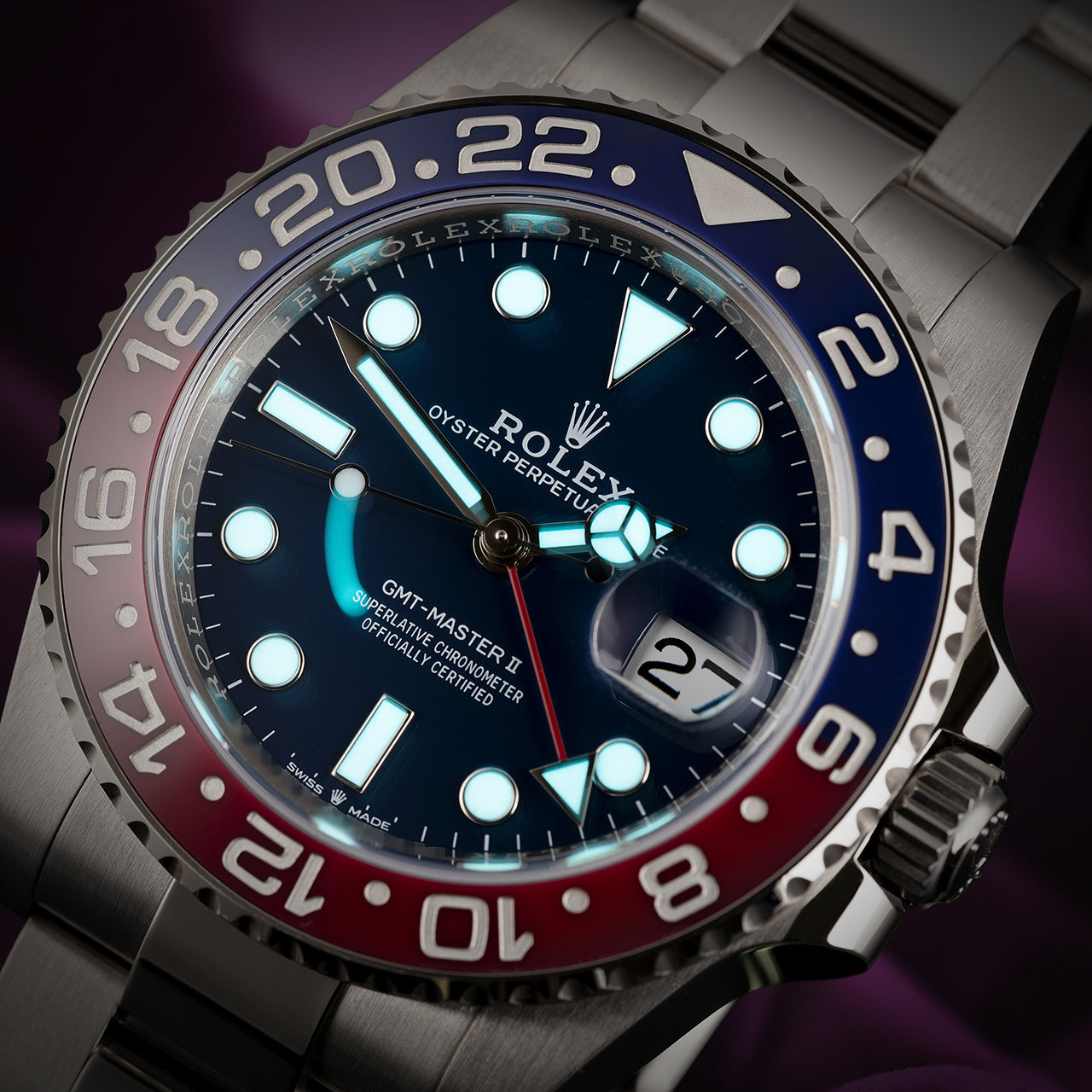 Rolex GMT-Master II Pepsi 18k White Gold Oyster 126719BLRO Blue Dial