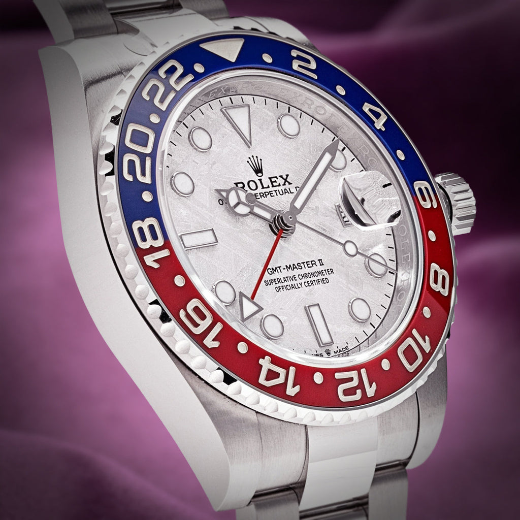 Rolex GMT-Master II Pepsi 18k White Gold Oyster 126719BLRO Meteorite Dial