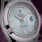 Rolex Day-Date II President Platinum 218206 Blue Diamond Dial