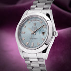 Rolex Day-Date II President Platinum 218206 Blue Diamond Dial