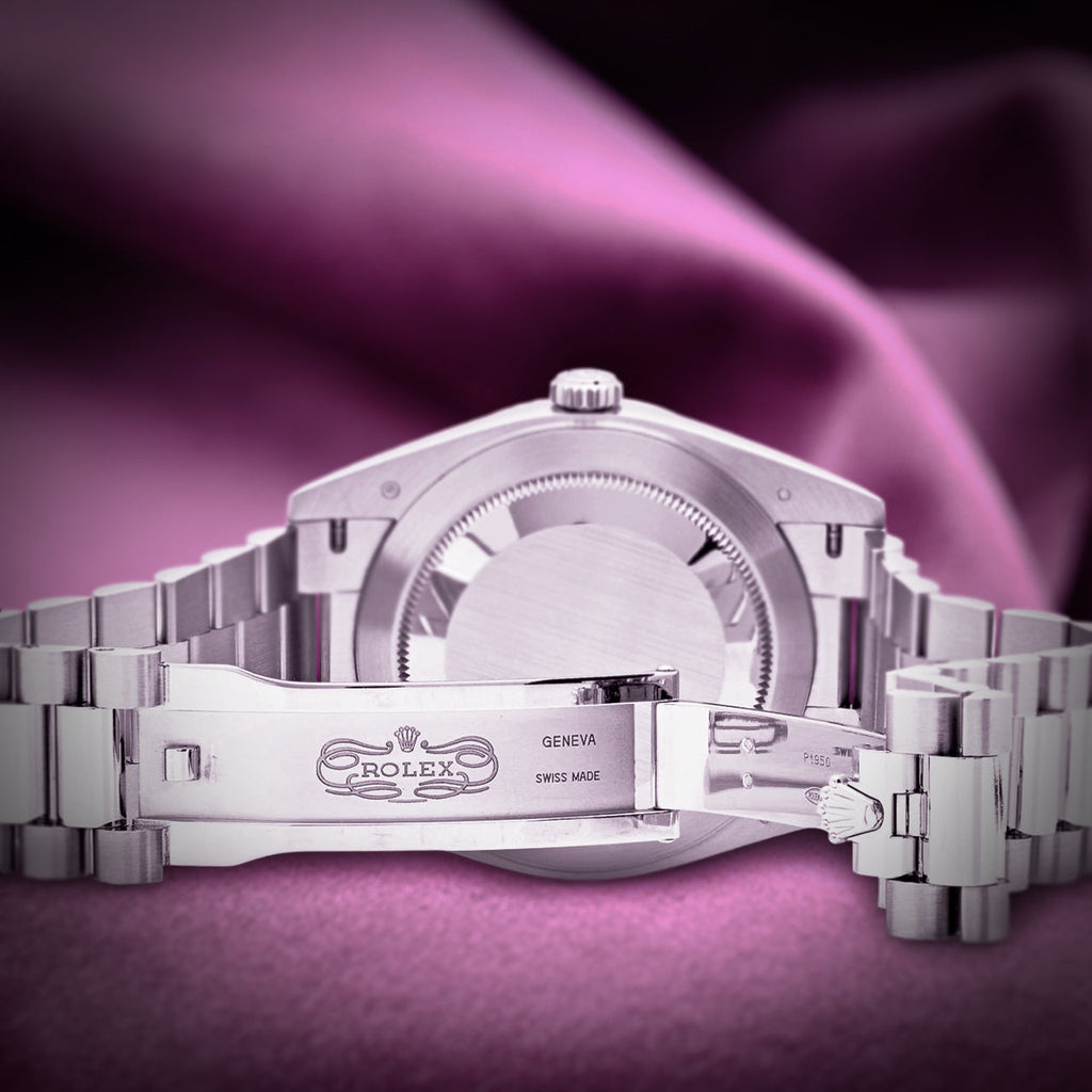 Rolex Day-Date 40 President Platinum 228206 Ice Blue Diagonal Motif Dial
