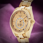 Rolex Sky-Dweller 18k Yellow Gold Oyster 326938 Champagne Dial Arabic Numerals
