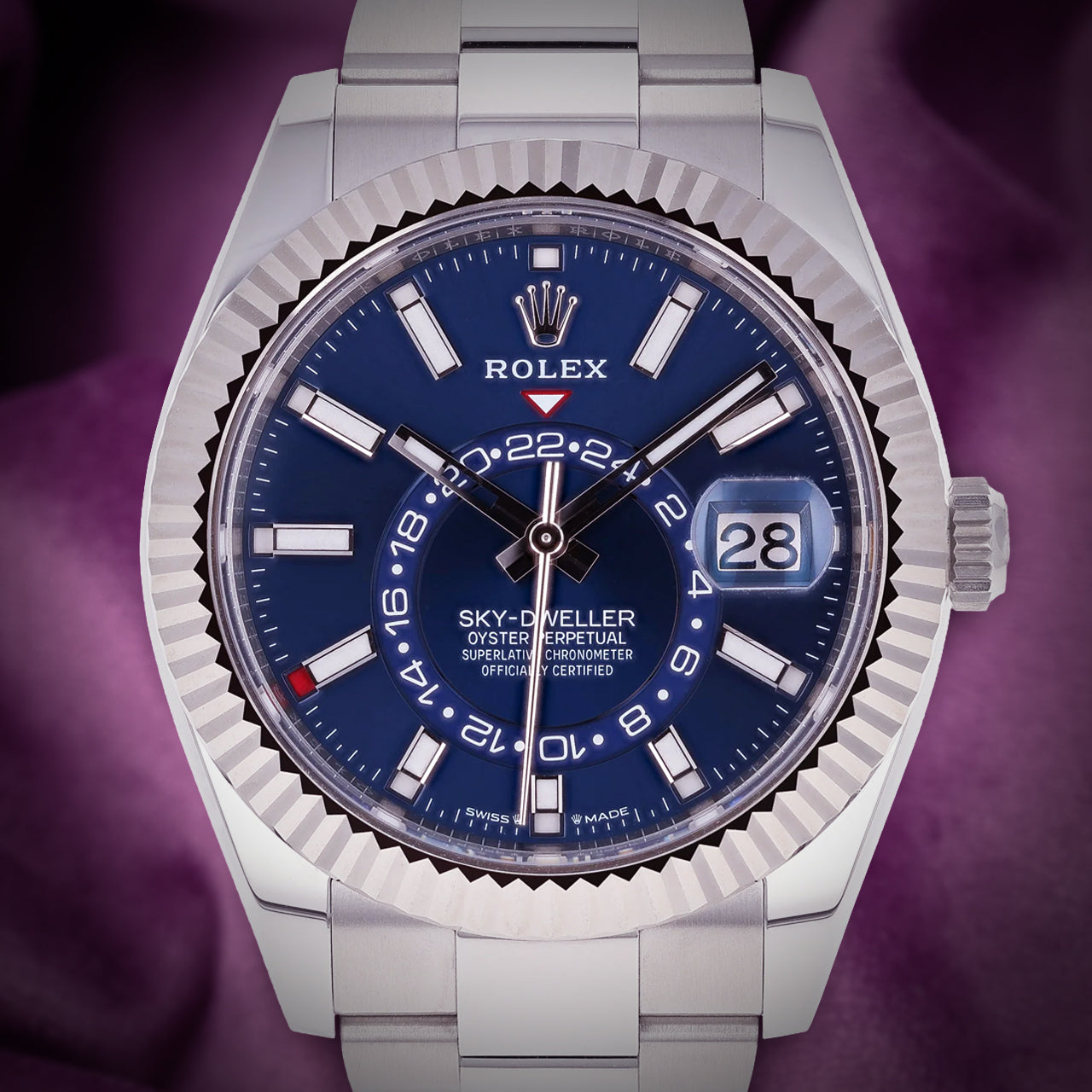 Rolex Sky-Dweller Stainless Steel Oyster 336934 Bright Blue Dial