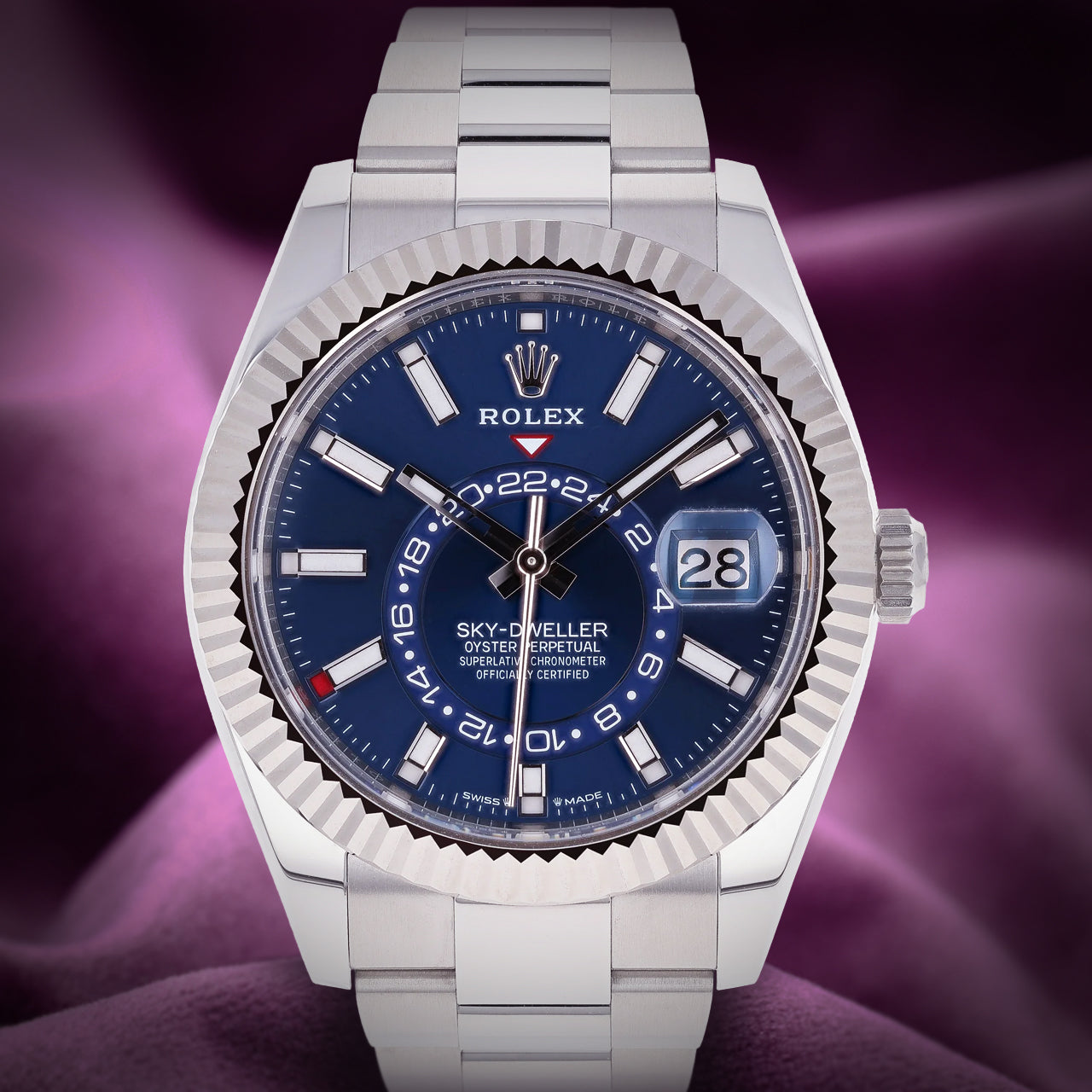 Rolex Sky-Dweller Stainless Steel Oyster 336934 Bright Blue Dial