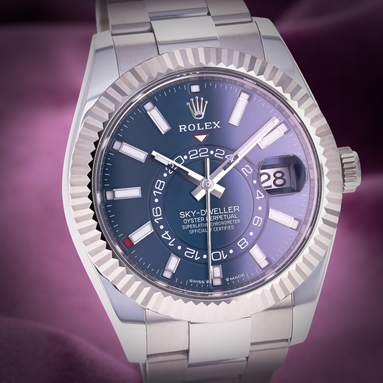 Rolex Sky-Dweller Stainless Steel Oyster 336934 Bright Blue Dial