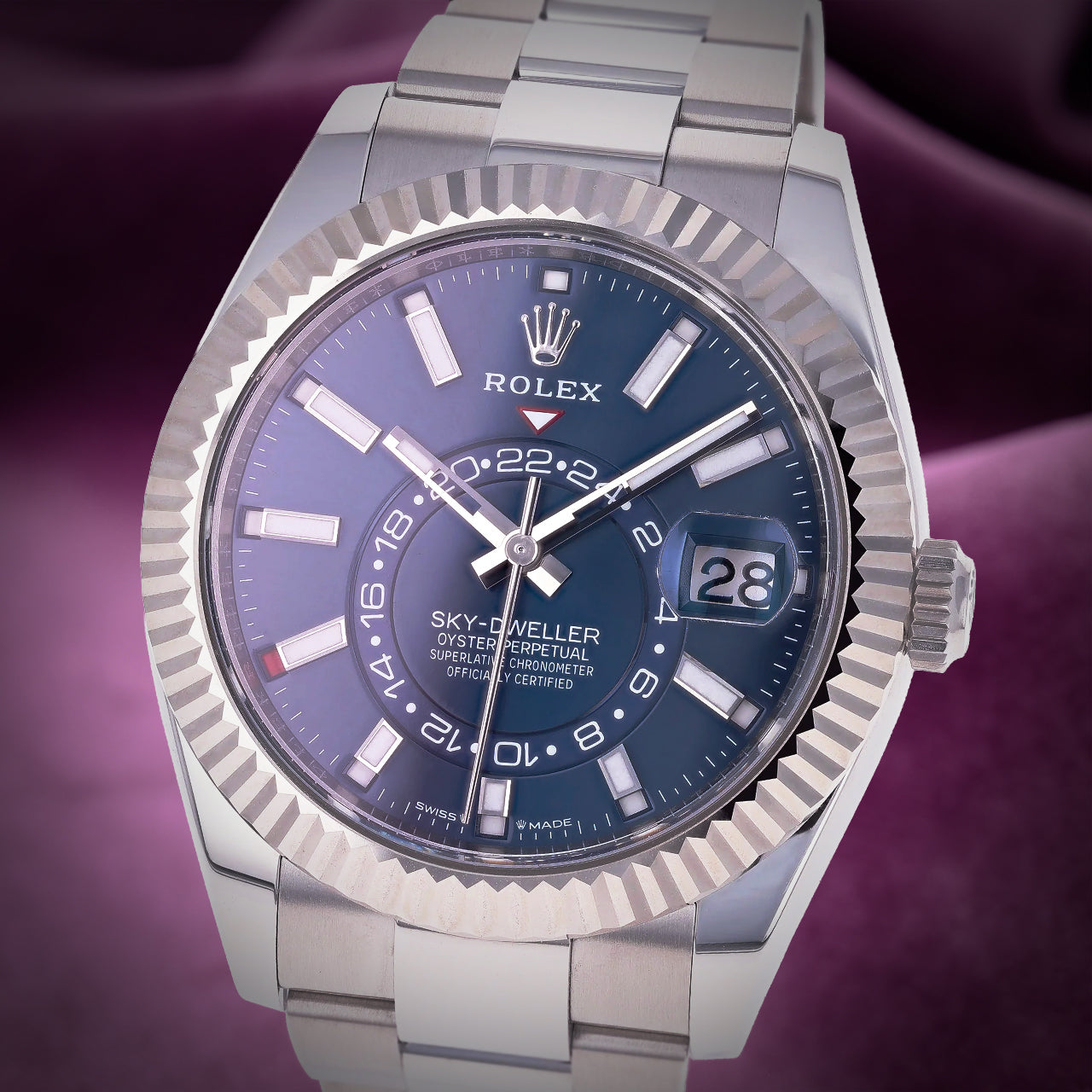 Rolex Sky-Dweller Stainless Steel Oyster 336934 Bright Blue Dial