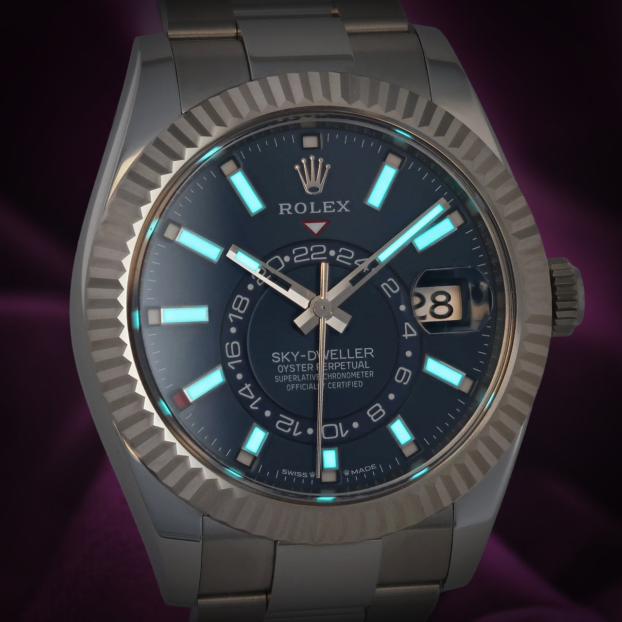 Rolex Sky-Dweller Stainless Steel Oyster 336934 Bright Blue Dial