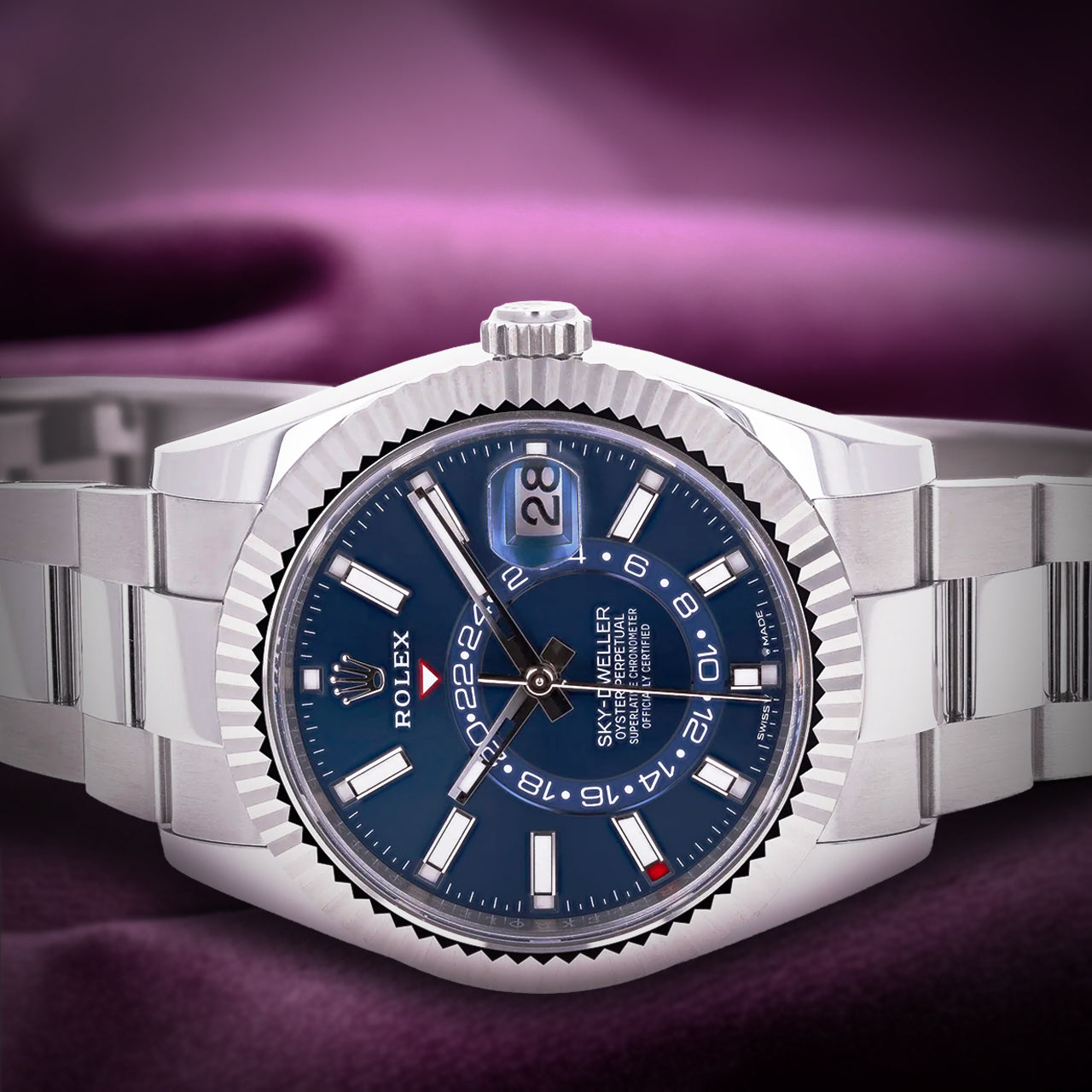 Rolex Sky-Dweller Stainless Steel Oyster 336934 Bright Blue Dial