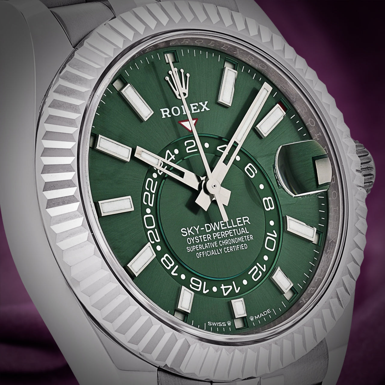 Rolex Sky-Dweller Stainless Steel Jubilee 336934 Green Dial