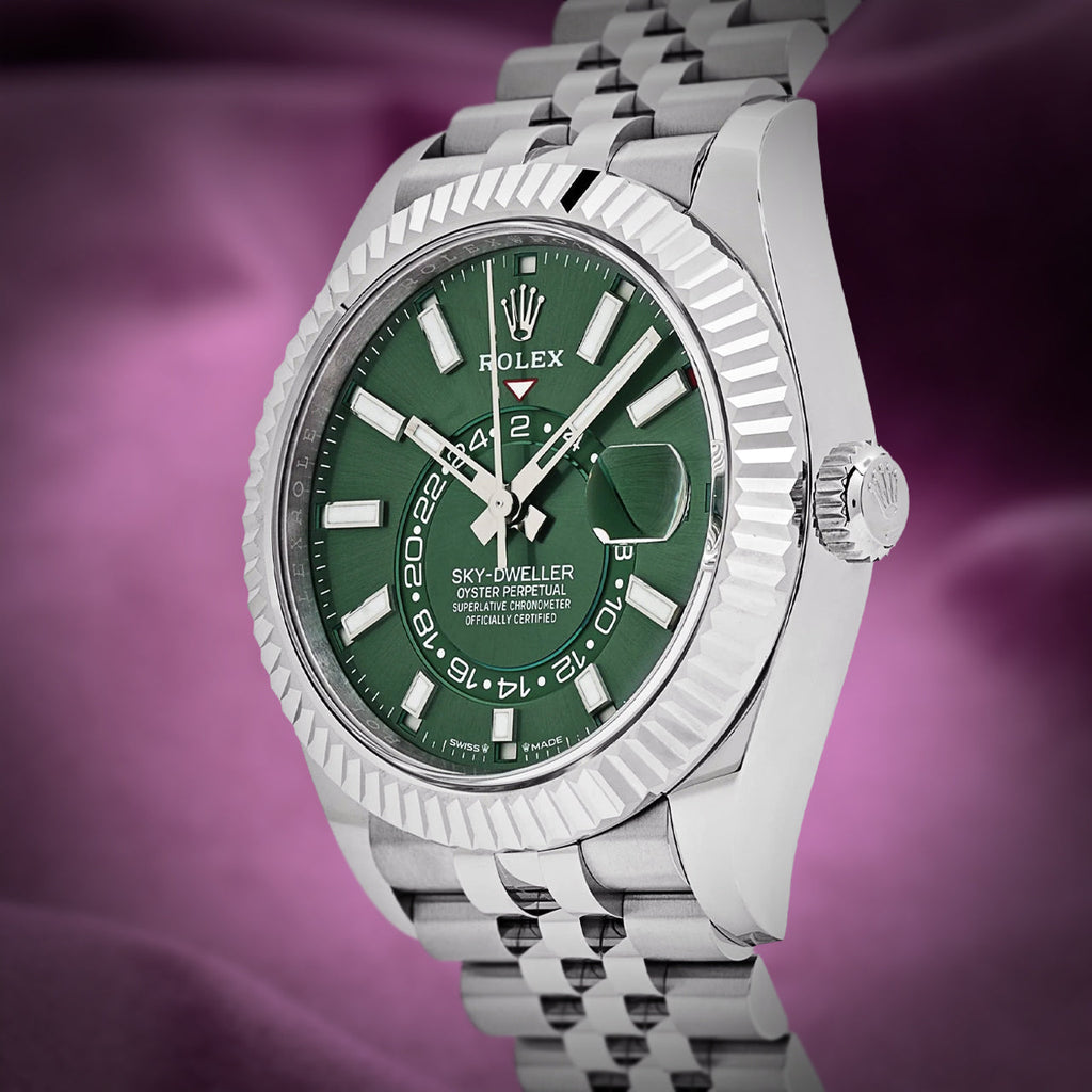Rolex Sky-Dweller Stainless Steel Jubilee 336934 Green Dial