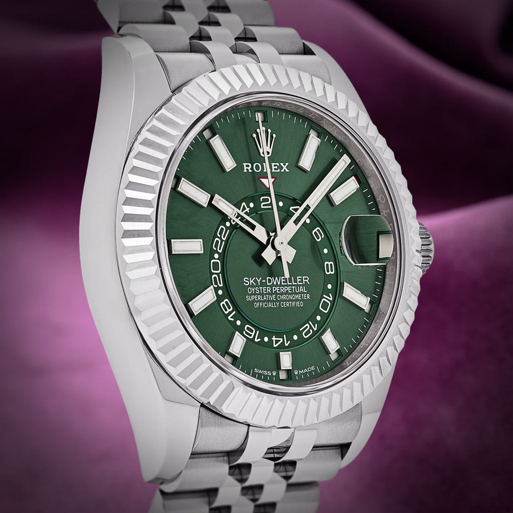 Rolex Sky-Dweller Stainless Steel Jubilee 336934 Green Dial