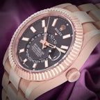 Rolex Sky-Dweller 18k Rose Gold Oyster 336935 Slate Dial