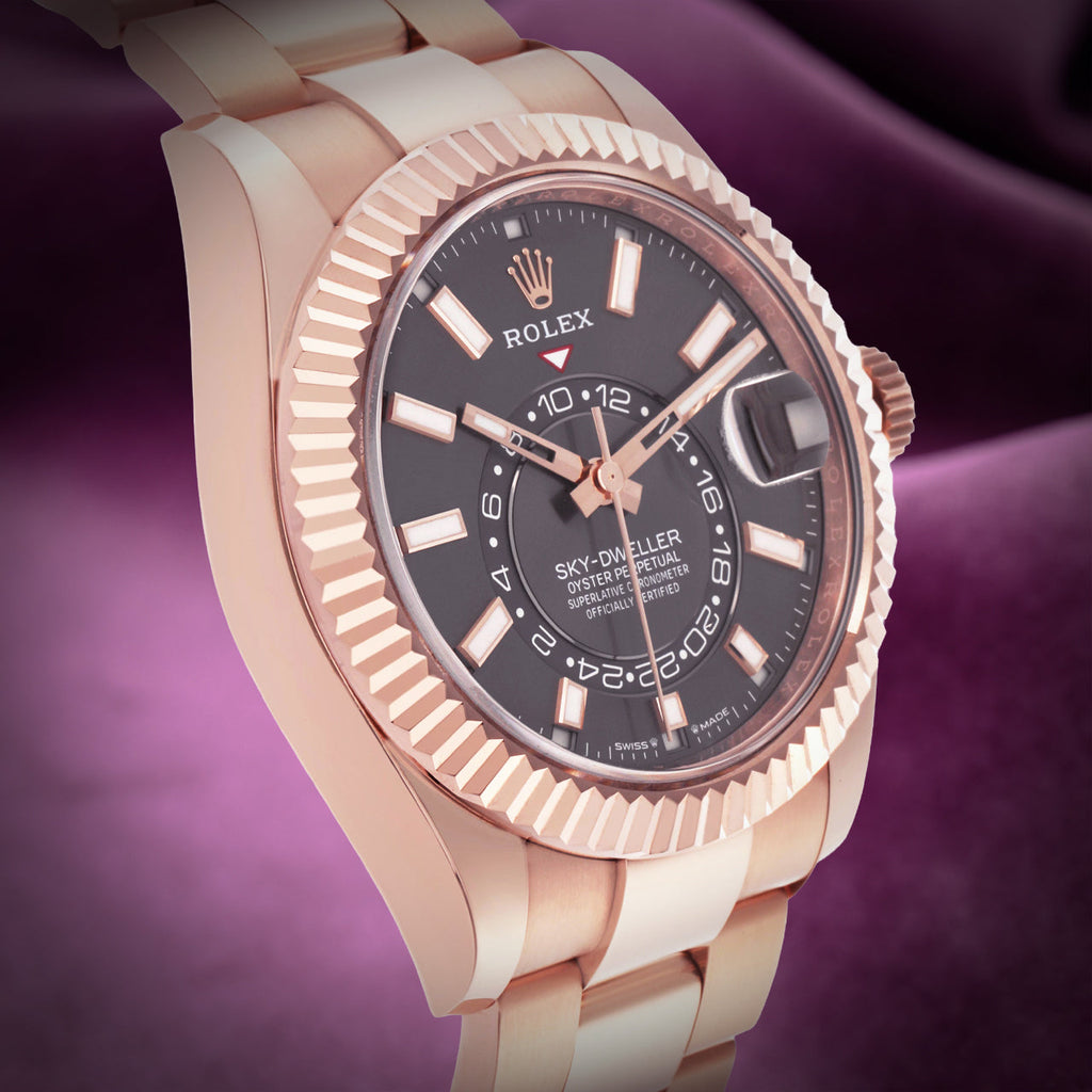 Rolex Sky-Dweller 18k Rose Gold Oyster 336935 Slate Dial