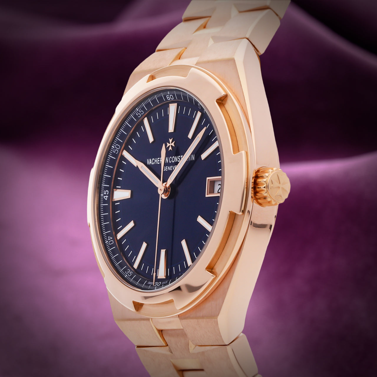 Vacheron Constantin Overseas Self-Winding 4500V/110R-B705 Pink Gold Blue Dial