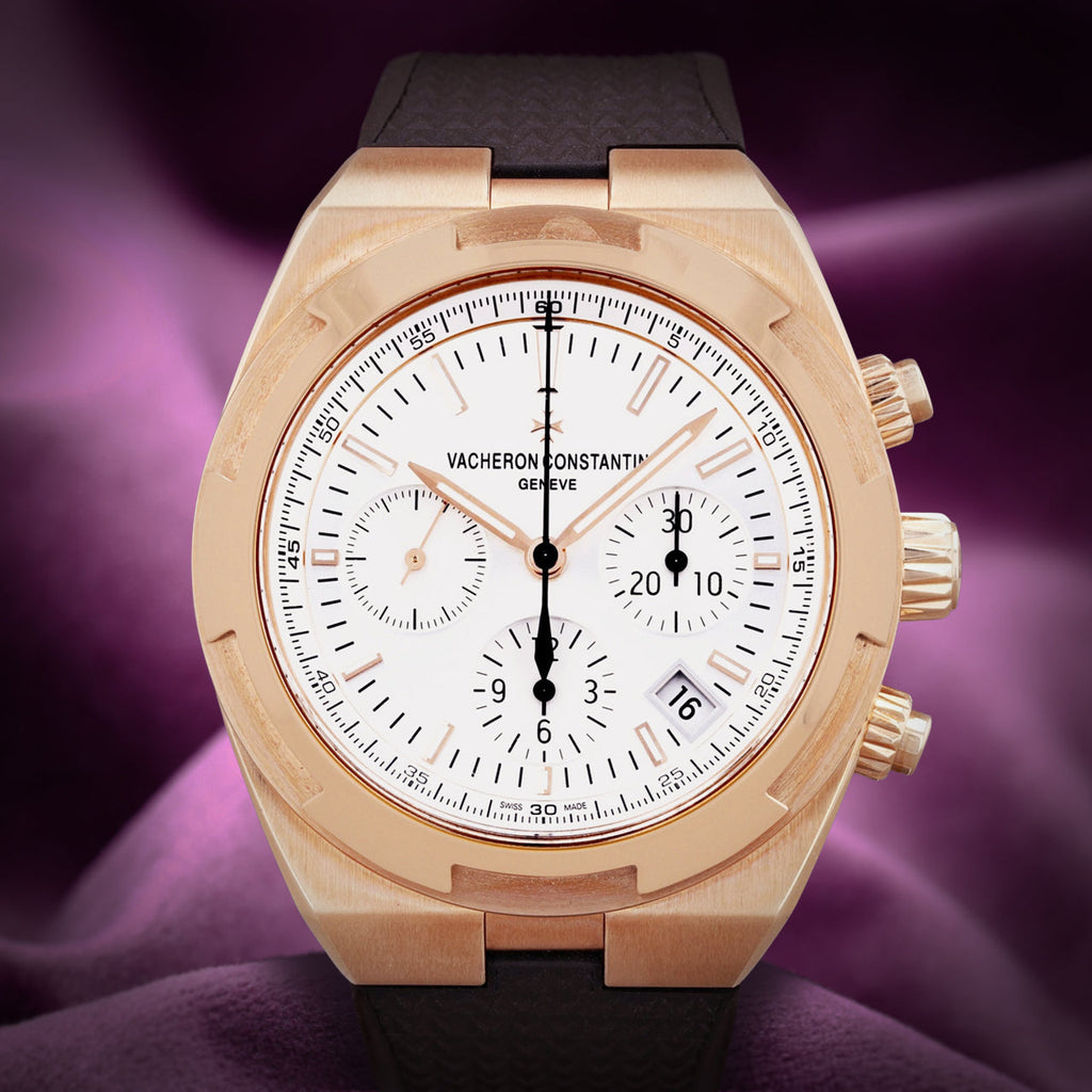 Vacheron Constantin Overseas Chronograph 5500V/000R-B074 Pink Gold White Dial