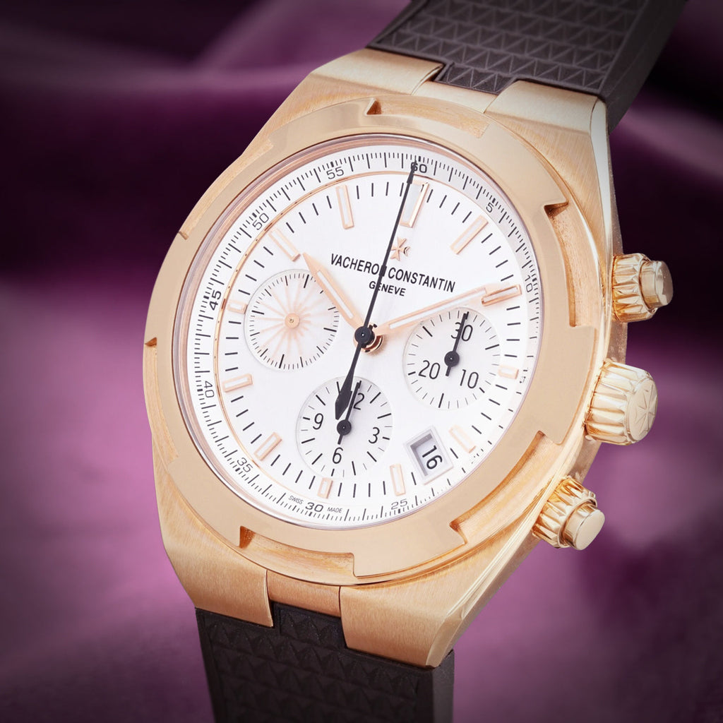 Vacheron Constantin Overseas Chronograph 5500V/000R-B074 Pink Gold White Dial