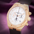 Vacheron Constantin Overseas Chronograph 5500V/000R-B074 Pink Gold White Dial