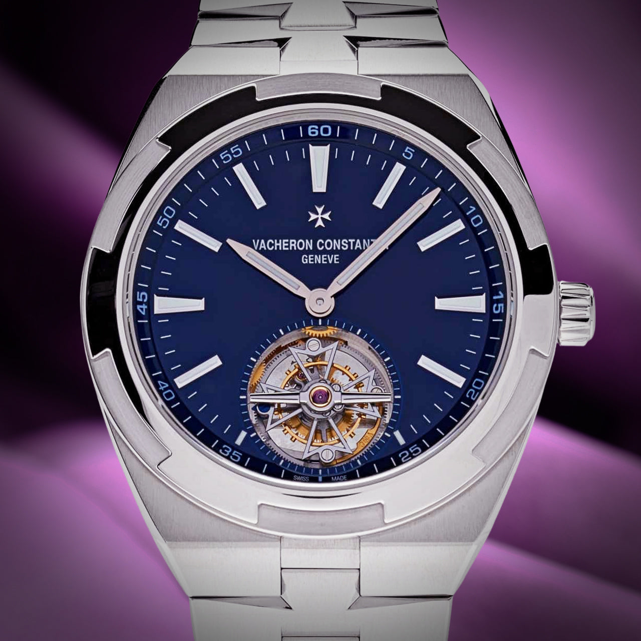 Vacheron Constantin Overseas Tourbillon 6000V/110A-B544 Steel Blue Dial