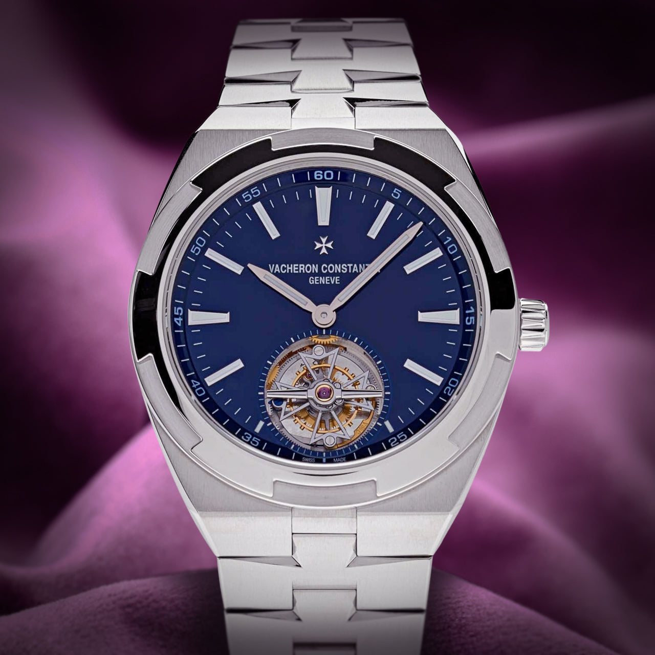 Vacheron Constantin Overseas Tourbillon 6000V/110A-B544 Steel Blue Dial