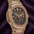 Patek Philippe Nautilus Moon Phases 18k Rose Gold Brown Dial 5712/1R-001