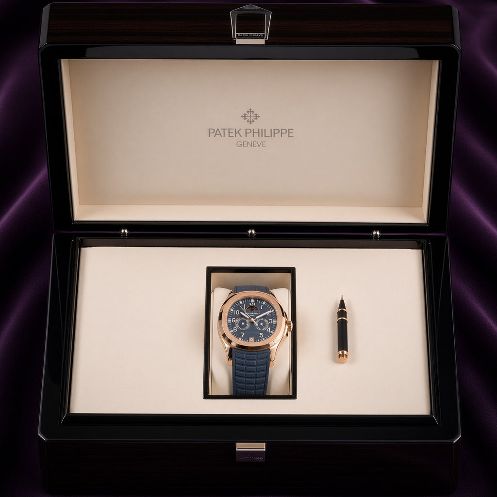 Patek Philippe Aquanaut Annual Calendar Moon Phases Rose Gold BlueGrey 5261R-001