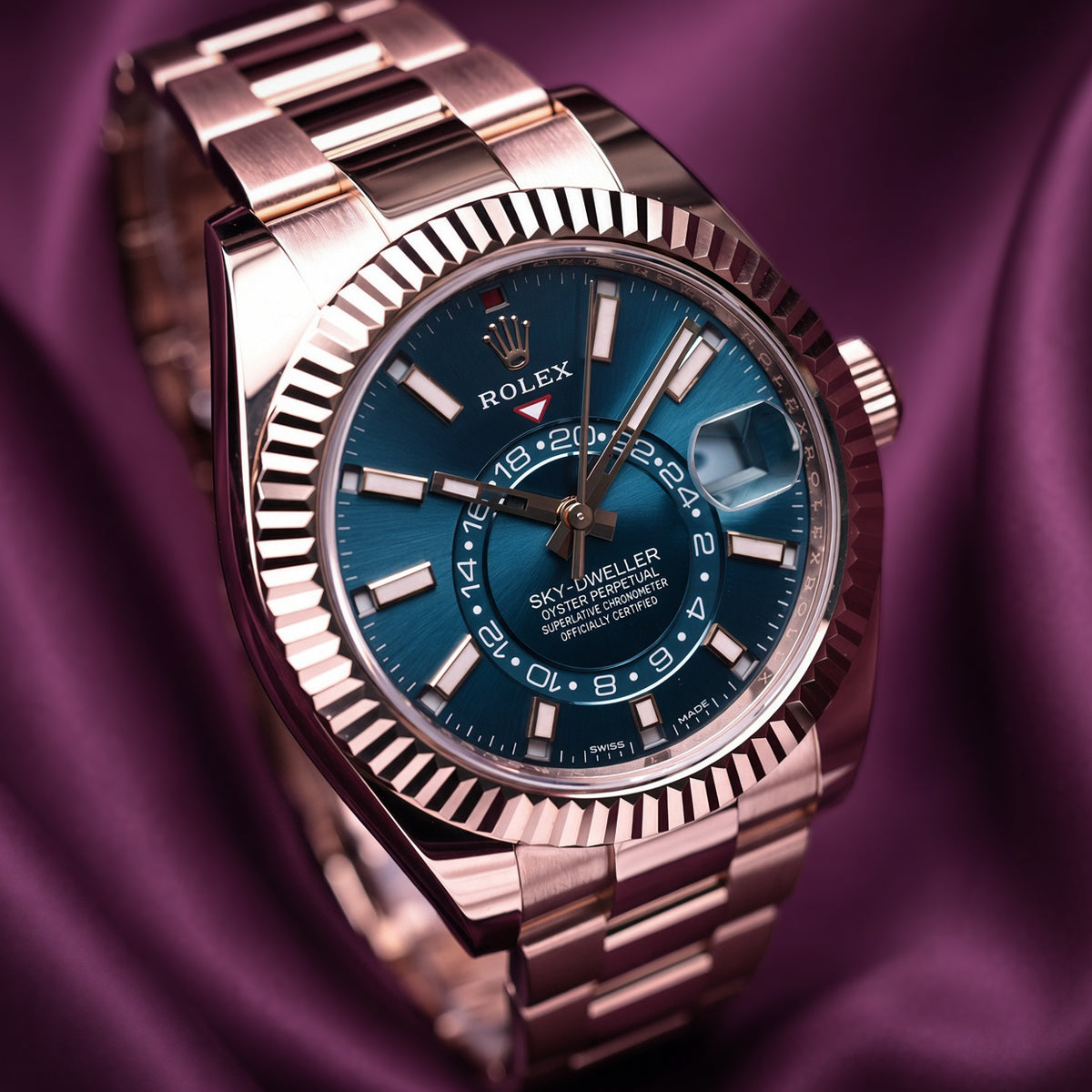 Rolex Sky-Dweller 18K Everose Gold Blue Dial – Ref. 336935
